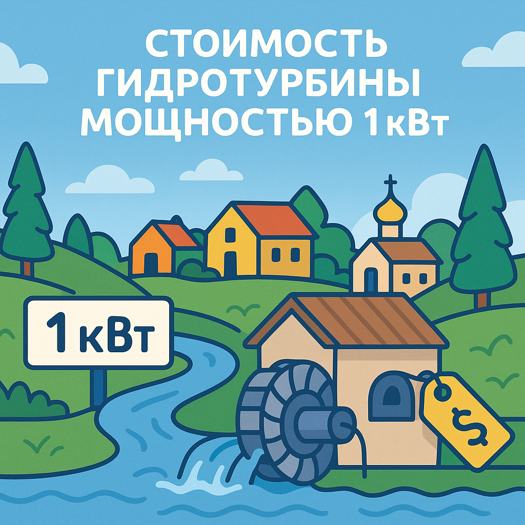 Стоимость гидротурбины мощностью 1 кВт